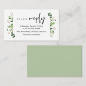 Online RSVP, Modern minimalist Greenery Informatiekaartje (Voorkant / Achterkant)