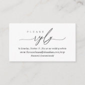 Online RSVP, Modern Simple Black Calligraphy Enclo Informatiekaartje (Voorkant)