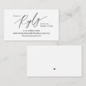 Online RSVP, Modern Simple Black Calligraphy Enclo Informatiekaartje (Voorkant / Achterkant)