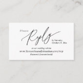 Online RSVP, Modern Simple Black Calligraphy Enclo Informatiekaartje (Voorkant)