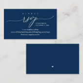 Online RSVP, Modern Simple Navy Blue Calligraphy E Informatiekaartje (Voorkant / Achterkant)