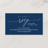 Online RSVP, Modern Simple Navy Blue Calligraphy E Informatiekaartje (Voorkant)