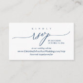Online RSVP, Modern Simple Navy Blue Calligraphy Informatiekaartje (Voorkant)