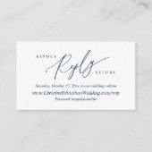 Online RSVP, Modern Simple Navy Blue Calligraphy Informatiekaartje (Voorkant)