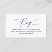 Online RSVP, Modern Simple Navy Blue font Informatiekaartje (Voorkant)