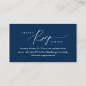 Online RSVP, Modern Simple Navy Blue-kalligrafie E Informatiekaartje (Voorkant)