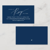 Online RSVP, Modern Simple Navy Blue-kalligrafie Informatiekaartje (Voorkant / Achterkant)