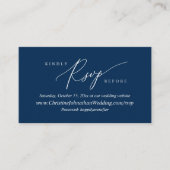 Online RSVP, Modern Simple Navy Blue-kalligrafie Informatiekaartje (Voorkant)