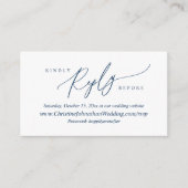 Online RSVP, Modern Simple Navy Blue script Informatiekaartje (Voorkant)
