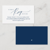 Online RSVP, Modern Simple Navy Blue Script