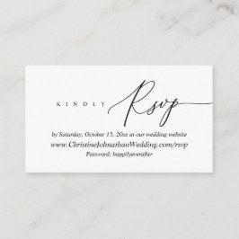 Online RSVP, Moderne Minimale Zwarte manuscriptslu Informatiekaartje
