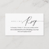 Online RSVP, Moderne Minimale Zwarte manuscriptslu Informatiekaartje (Voorkant)