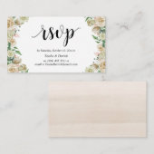 Online RSVP, moderne schemerbloemen Informatiekaartje (Voorkant / Achterkant)