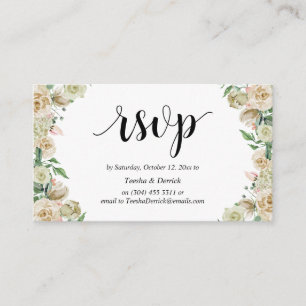 Online RSVP, moderne schemerbloemen Informatiekaartje