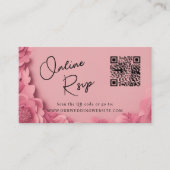 Online RSVP QR Code barbiecore bruiloft website Visitekaartje (Voorkant)