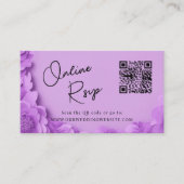 Online RSVP QR Code barbiecore bruiloft website Visitekaartje (Voorkant)
