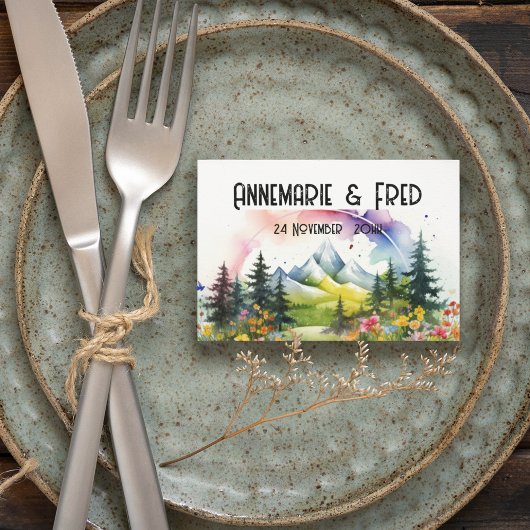 Online RSVP QR Code Berg Wildflower Informatiekaartje