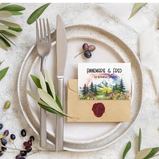 Online RSVP QR Code Berg Wildflower Informatiekaartje