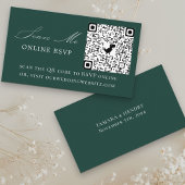 Online RSVP QR Code Emerald Wedding Website Informatiekaartje