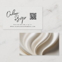 Online RSVP QR-code ivoorwitte satijnen website