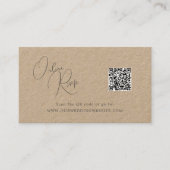 Online RSVP QR Code kust bruiloft website Visitekaartje (Voorkant)