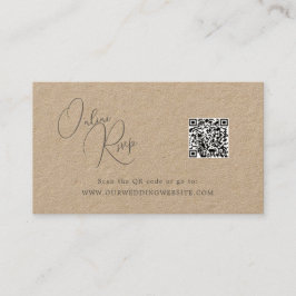 Online RSVP QR Code kust bruiloft website Visitekaartje