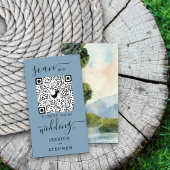 Online RSVP QR Code Lake Evergreen Wedding Website Informatiekaartje