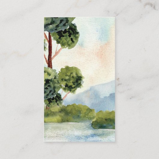 Online RSVP QR Code Lake Evergreen Wedding Website Informatiekaartje (Achterkant)