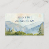 Online RSVP QR Code Mountain Lake Weddenschap Webs Informatiekaartje (Achterkant)