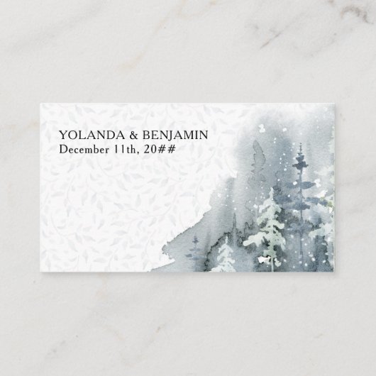 Online RSVP QR-code Sneeuwbos Winterbruiloft Informatiekaartje (Achterkant)