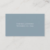 Online RSVP QR-code Stusty Blue Weddenschap Websit Informatiekaartje (Achterkant)