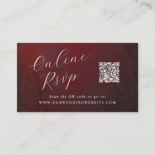 Online RSVP QR Code theatrale ornamentale bruiloft Visitekaartje