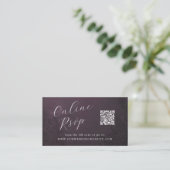 Online RSVP QR Code theatrale ornamentale bruiloft Visitekaartje (Staand voorkant)