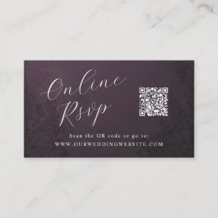 Online RSVP QR Code theatrale ornamentale bruiloft Visitekaartje