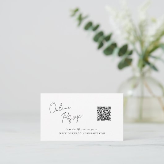 Online RSVP QR Code tulpen lente website Visitekaartje (Staand voorkant)