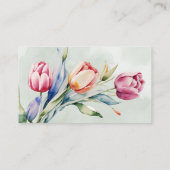 Online RSVP QR Code tulpen lente website Visitekaartje (Achterkant)