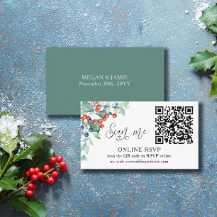 Online RSVP QR-code Winterbessen Trouwwebsite Informatiekaartje