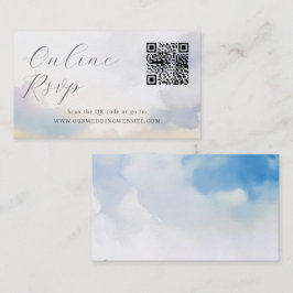 Online RSVP QR Code wolken bruiloft website Visitekaartje
