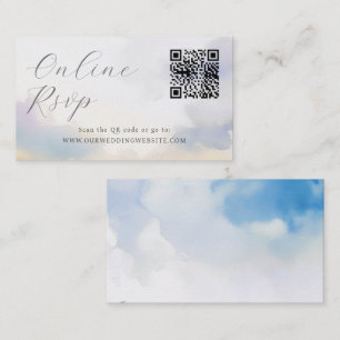 Online RSVP QR Code wolken bruiloft website Visitekaartje
