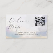 Online RSVP QR Code wolken bruiloft website Visitekaartje (Voorkant)