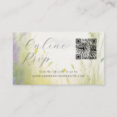 Online RSVP QR Code wolken bruiloft website Visitekaartje (Voorkant)