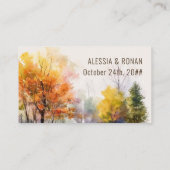 Online RSVP QR-code Woodsy Fall Wedding Website Informatiekaartje (Achterkant)
