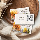Online RSVP QR-code Woodsy Fall Wedding Website Informatiekaartje