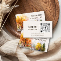 Online RSVP QR-code Woodsy Fall Wedding Website