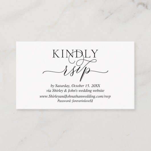 Online RSVP website, huwelijksuitnodiging Informatiekaartje (Voorkant)