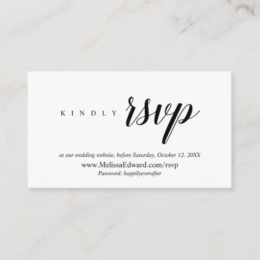 Online RSVP-website, Modern Classy Minimalist Informatiekaartje (Voorkant)