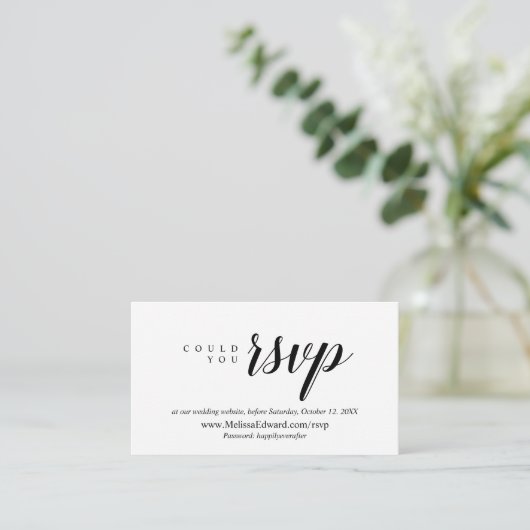 Online RSVP-website, Modern Classy Minimalist Informatiekaartje (Staand voorkant)
