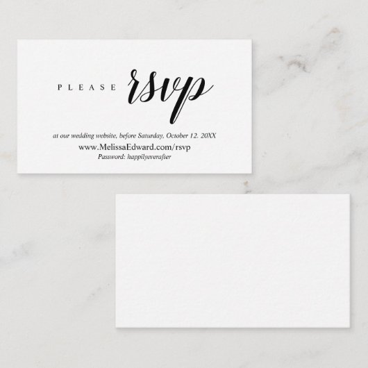 Online RSVP-website, Modern Classy Minimalist Informatiekaartje (Voorkant / Achterkant)