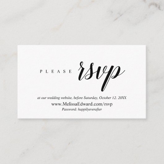 Online RSVP-website, Modern Classy Minimalist Informatiekaartje (Voorkant)