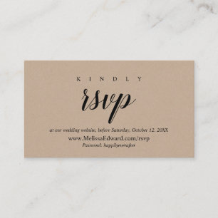 Online RSVP-website, Rustic Brown Kraft Informatiekaartje